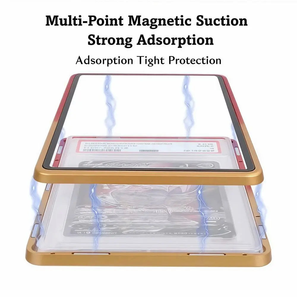 Gradient Color Trading Card Protect Box Aluminum Alloy Double-sided Glass 35PT PSA/CGC Box UV Protection Transparent