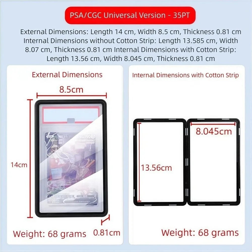 Gradient Color Trading Card Protect Box Aluminum Alloy Transparent 35PT PSA/CGC Box Double-sided Glass UV Protection