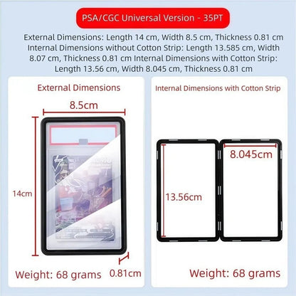 Gradient Color Trading Card Protect Box Aluminum Alloy Transparent 35PT PSA/CGC Box Double-sided Glass UV Protection