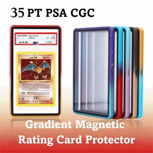 Gradient Color Trading Card Protect Box Aluminum Alloy Double-sided Glass 35PT PSA/CGC Box UV Protection Transparent